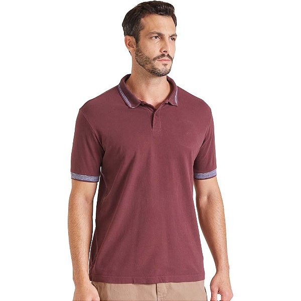 Camisa Polo Forum Lines IN23 Bordo Masculino